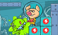 игры про животных "Свинья против инопланетян"